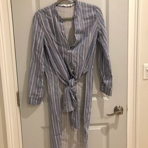 Stripped front tie tunic